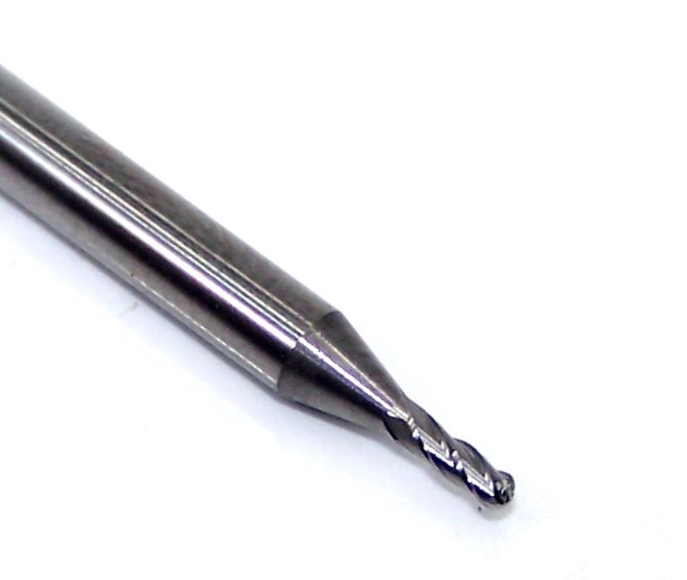 1825-0510.153 Kyocera .0510" Carbide 4 Flute End Mill Ball End 0.0510" Diameter 0.153" Flute 1.5" Length 0.125" Shank