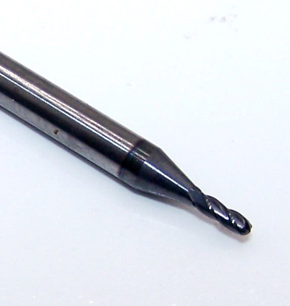 1825-0520L156 Kyocera #55 Carbide 4 Flute End Mill Ball End AlTiN .0520" Diameter .156" Flute 1.50" Length .125" Shank