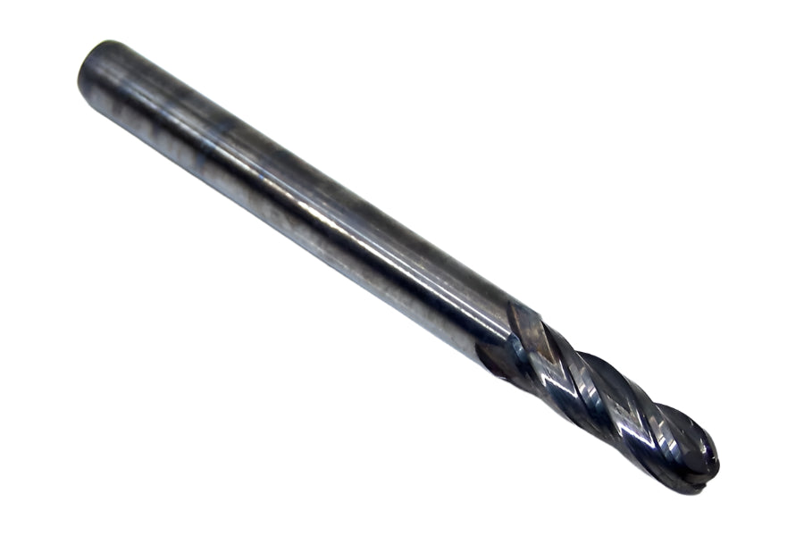 1825-1719.563 Kyocera 11/64" Carbide 4 Flute End Mill Ball End 0.1719" Diameter 0.563" Flute 2.0" Length 0.1875" Shank