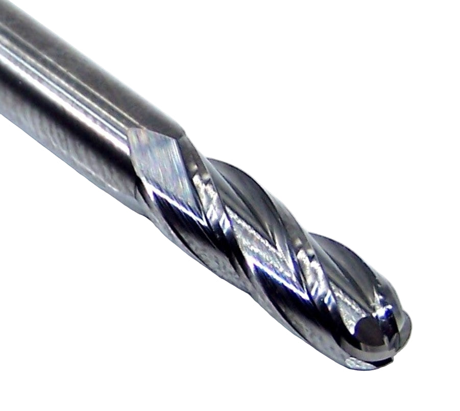 1825-1875.563 Kyocera 3/16" Carbide 4 Flute End Mill Ball End 0.1875" Diameter 0.563" Flute 2.0" Length 0.1875" Shank