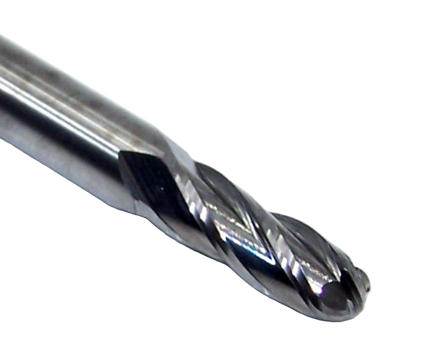 1825-2188.625 Kyocera 7/32" Carbide 4 Flute End Mill Ball End 0.2188" Diameter 0.625" Flute 2.5" Length 0.25" Shank