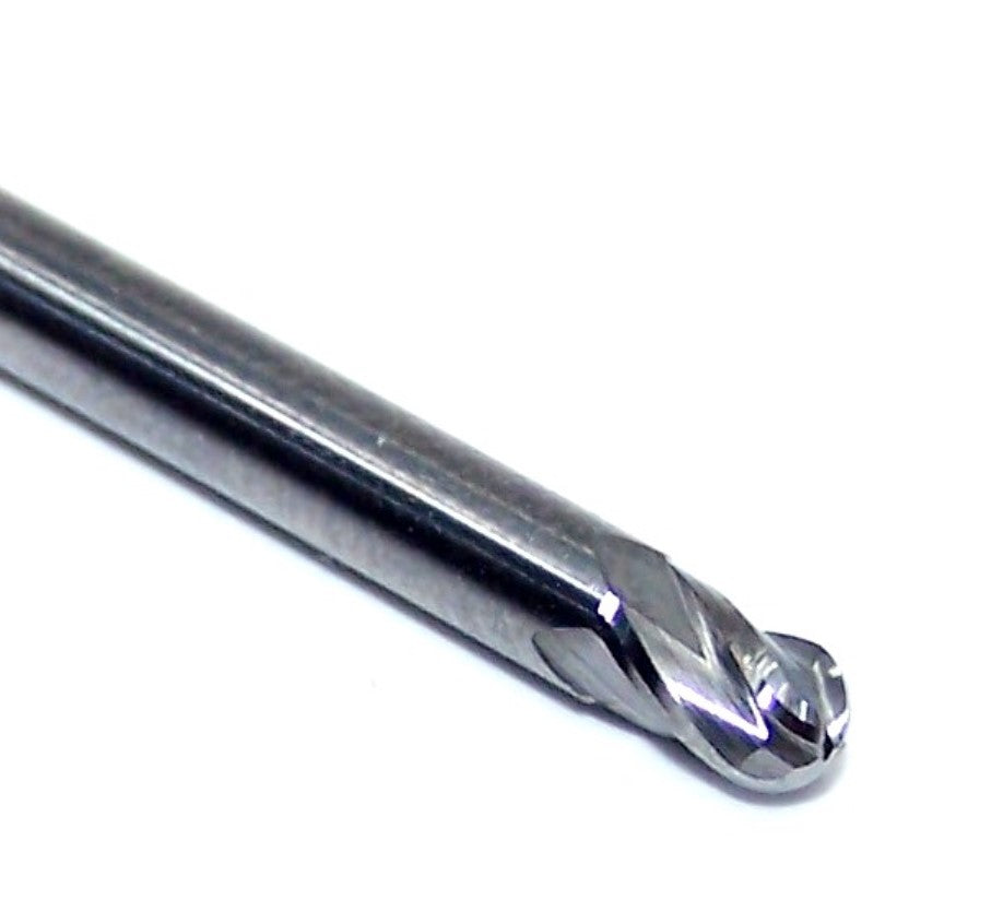 1835-1181.178 Kyocera 3.00mm Carbide 4 Flute End Mill Ball End .1181" Diameter .178" Flute 1.50" Length .125" Shank