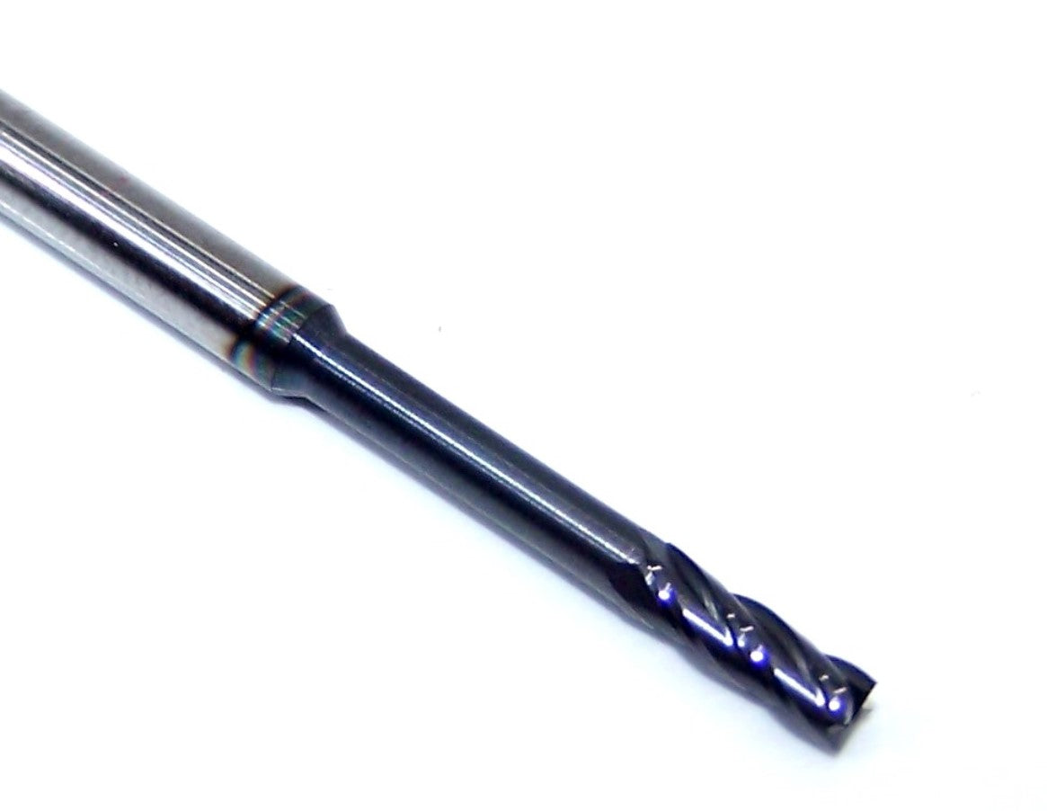 1840-0950L750 Kyocera 0.0950" Carbide 4 Flute End Mill Extended Reach ALTiN Coated 0.0950" Diameter 0.750" Flute 2" Length 0.125" Shank