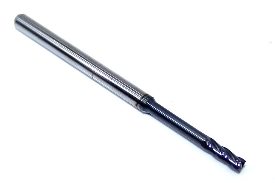1840-0950L750 Kyocera 0.0950" Carbide 4 Flute End Mill Extended Reach ALTiN Coated 0.0950" Diameter 0.750" Flute 2" Length 0.125" Shank