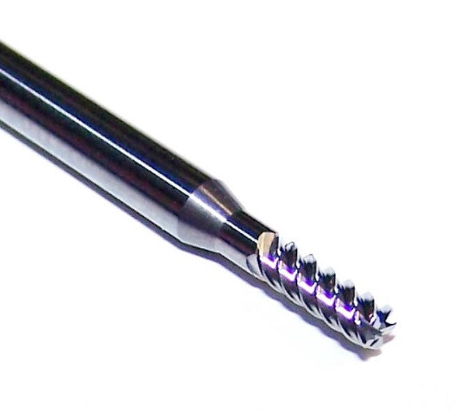 1905-0787.236R Kyocera 2.00mm Carbide 5 Flute End Mill for hard metals .0079" Radius .0787" Diameter .236" Flute 1.50" Length .1181" Shank