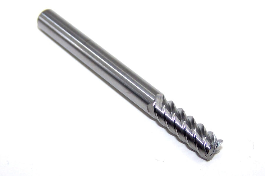 1905-1968.590R Kyocera 5.00mm Carbide 5 Flute End Mill for hard metals .0197" Radius .1968" Diameter .590" Flute 2.00" Length .197" Shank