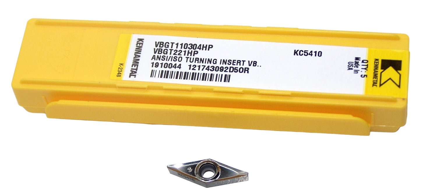 VBGT221HP KC5410 Kennametal 35° Turning Insert .016" Radius - 1910044 - Pack of 5