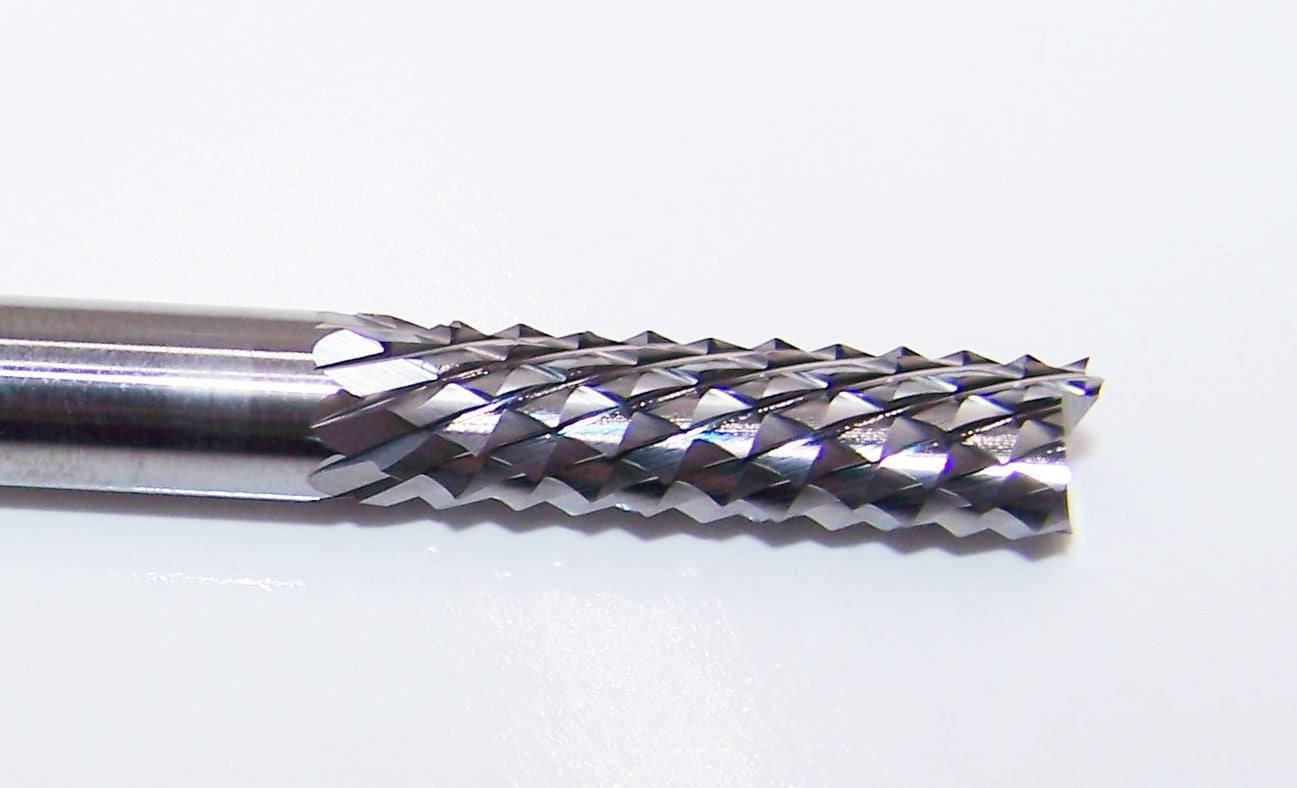 0.2500" DIAMOND-CUT CARBIDE ROUTER BURR DOWN-CUT 1/4"DIA Kyocera Microtools 2121-2500.4100F