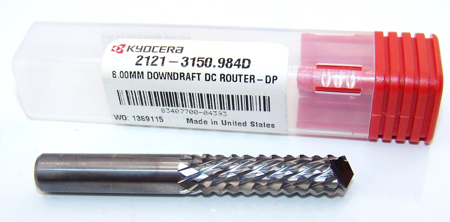 0.3150" DIAMOND-CUT CARBIDE ROUTER BURR DOWN-CUT 8mm DIA DRILL POINT Kyocera Microtools 2121-3150.984D