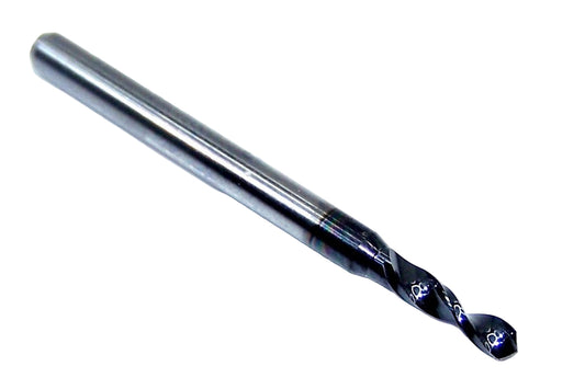 226-0913L400 Kyocera 2.32mm Carbide Drill 2 FLUTE ALTiN Coated 0.0913" Diameter 0.400" Flute 1.5" Length 0.1181" Shank 130° Point