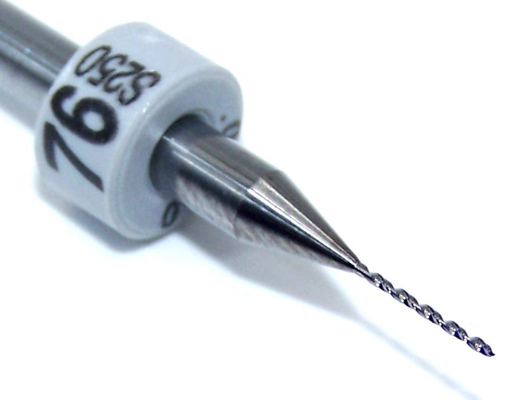 250A0200A250A1 Kyocera #76 Carbide 2 Flute Drill PCB Type .0200" Diameter .250" Flute 1.50" Length .125" Shank