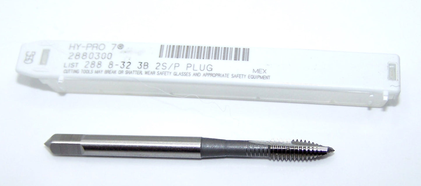 2880300 OSG 8-32 Plug Cut Tap 2 Flute 3B 5P Bright HY-PRO 7