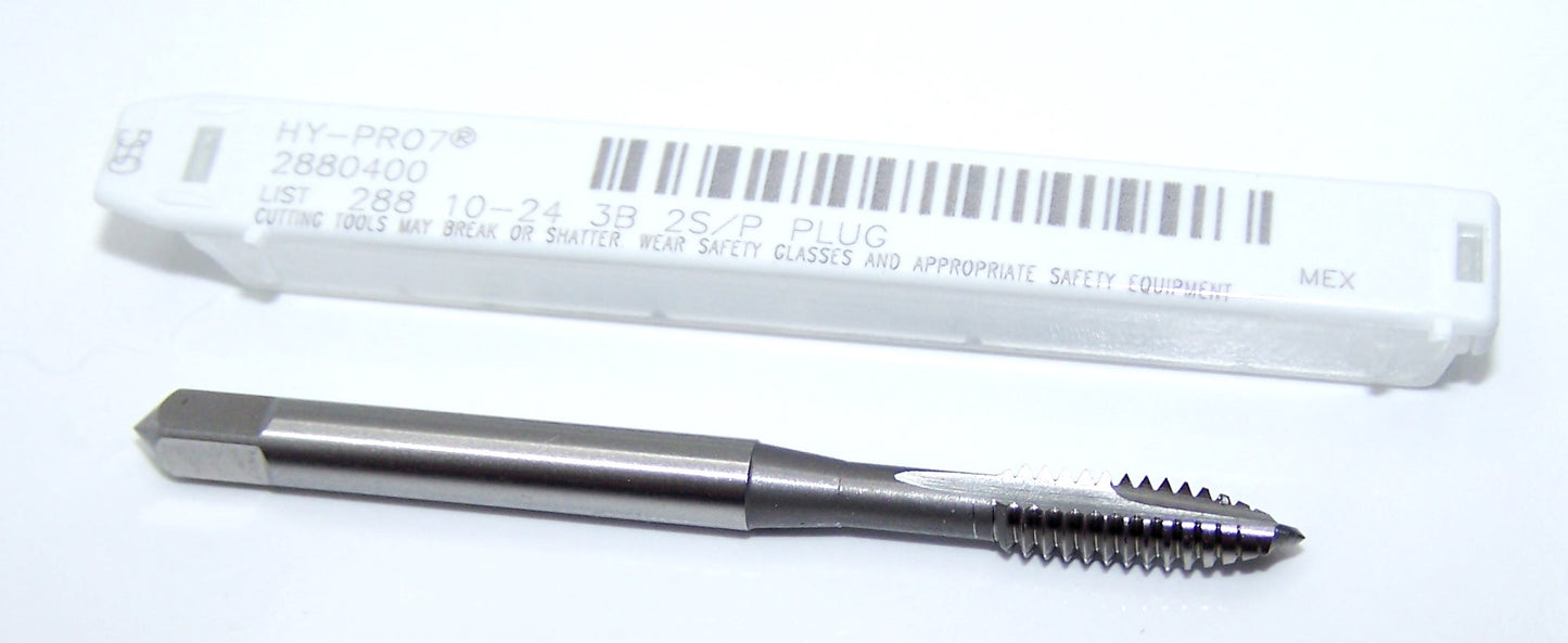 2880400 OSG 10-24 Plug Cut Tap 2 Flute 3B 5P Bright HY-PRO 7