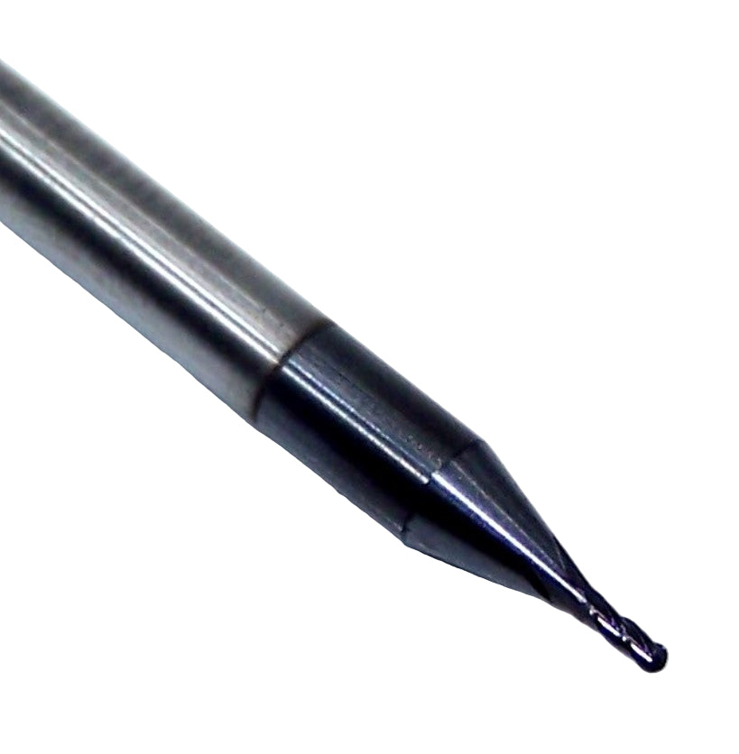30032 Kyocera SGS 1/32" Carbide 4 Flute End Mill Ball AlTiN Coated .0312" Diameter .0781" Flute 1.50" Overall Length .125" Shank