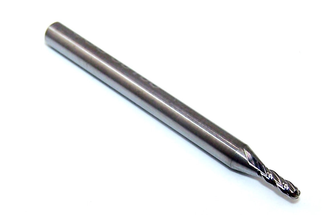 30108 Kyocera SGS 1/16" Carbide 4 Flute End Mill Ball .0625" Diameter .188" Flute 1.50" Overall Length .125" Shank