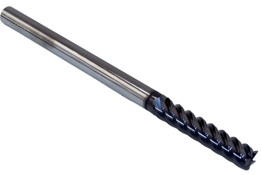32616 Kyocera SGS 1/4" Carbide 5 Flute End Mill .015" Radius AlTiN Coating  .250" Diameter 1.25" Flute 4.00" Length .250" Shank  V-Carb