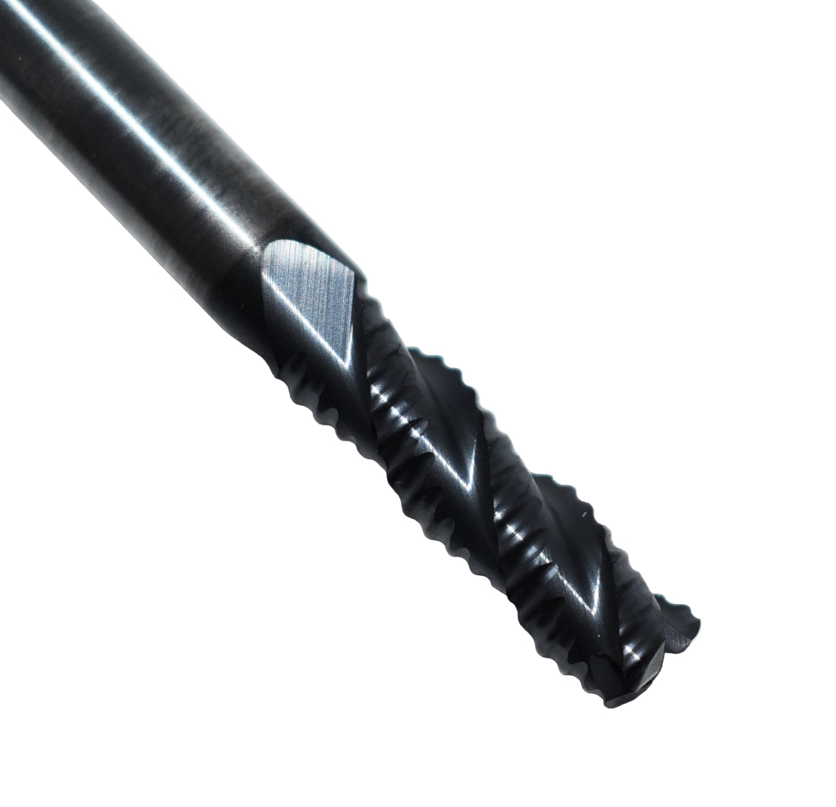 36210 Kyocera SGS 1/4" Carbide 3 Flute End Mill Chipbreaker Rougher .045" Radius AlTiN Coating .250" Diameter .750" Flute 2.50" Length .250" Shank