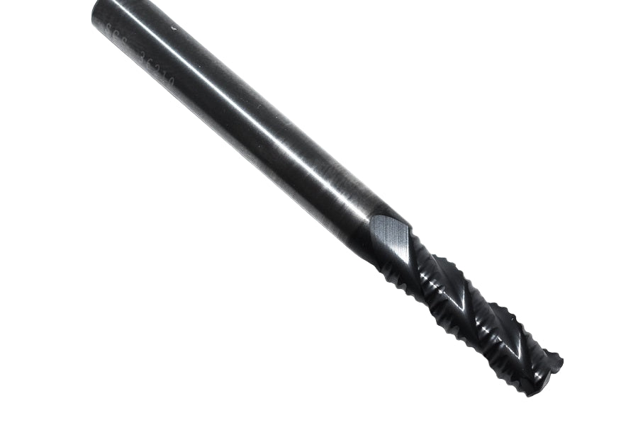 36210 Kyocera SGS 1/4" Carbide 3 Flute End Mill Chipbreaker Rougher .045" Radius AlTiN Coating .250" Diameter .750" Flute 2.50" Length .250" Shank