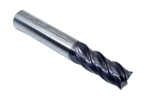 36573 Kyocera SGS 7/16" Carbide 4 Flute End Mill .020" Radius .4375" Diameter 1.00" Flute 2.75" Length .4375" Shank  Z-Carb HTA