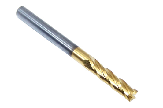 39115 Kyocera SGS 1/8" Carbide End Mill 4 Flute SQ TiN Coated .1250" DIA .500" Flute 1.50 Length .125" Shank