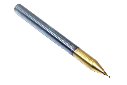 39301 Kyocera SGS 1/64" Carbide End Mill 2 Flute SQ TiN Coated .0156" DIA .031" Flute 1.50 Length .125" Shank