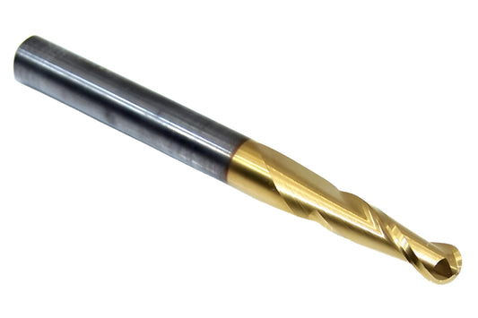 39326 Kyocera SGS 13/64" Carbide 2 Flute End Mill Ball End TiN .2031" Diameter .625" Flute  2.50" Length .250" Shank