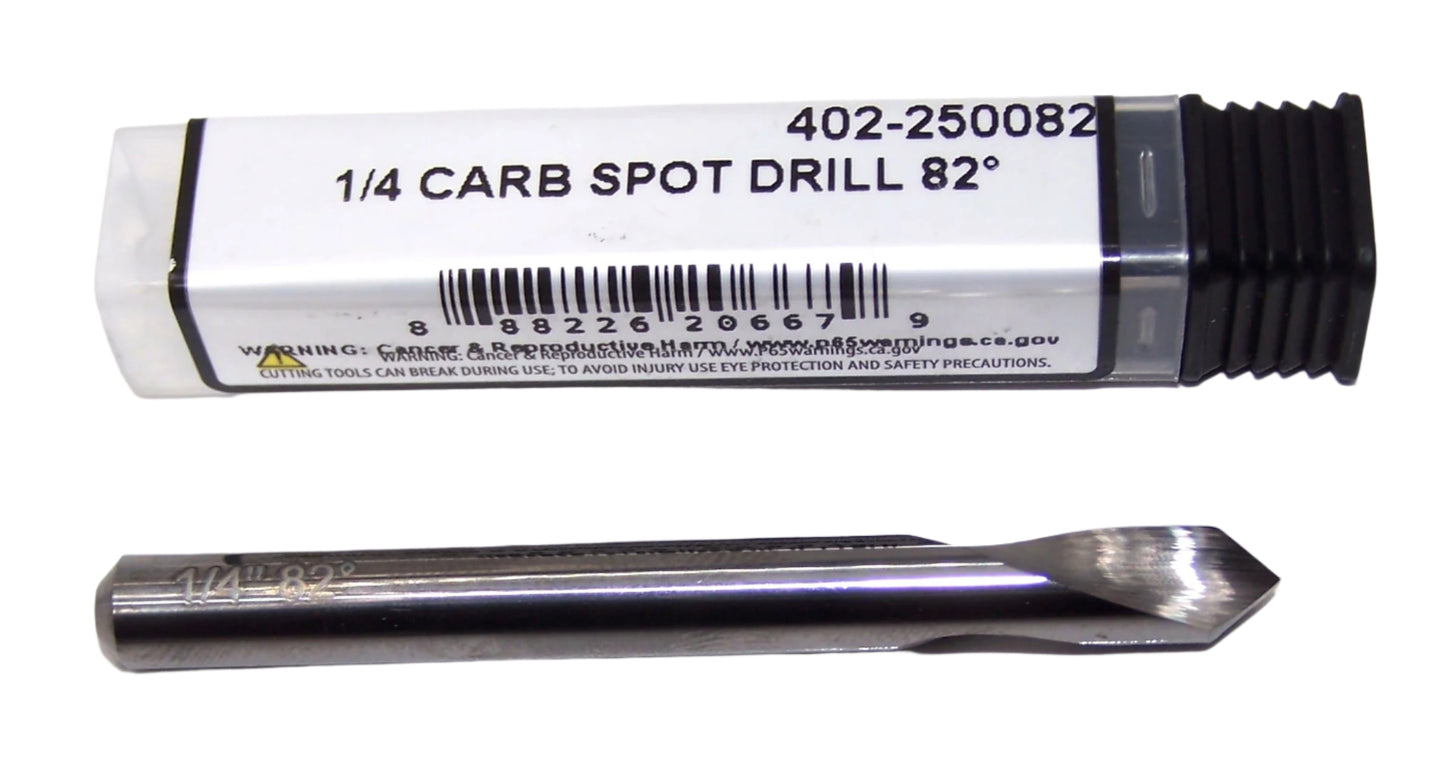 402-250082 Monster Tool 1/4" Carbide 82° Spot Drill .250" Diameter .750" Flute 2.50" Length .250" Shank