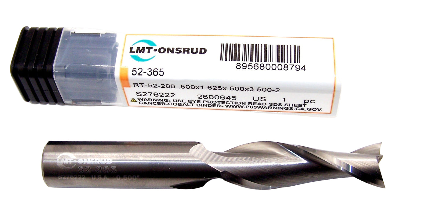 52-365 Onsrud 1/2" Carbide Up Cut Router 2 Flute 1.6250" LOC