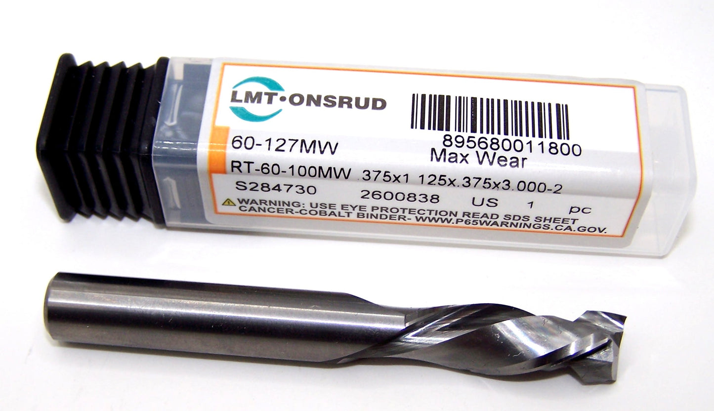 60-127MW Onsrud 3/8" Carbide Compression Router 2 Flute .375" Diameter 1.125" Flute 3.00" Length .375" Shank for Laminated Materials