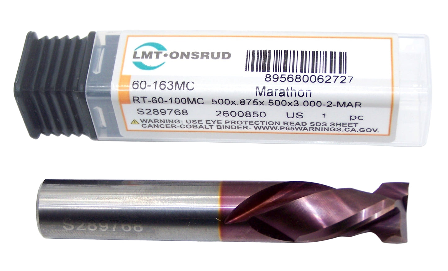 60-163MC Onsrud 1/2" Carbide Compression Router 2 Flute Marathon Coated .500" Diameter .875" Flute 3.00" Length .500" Shank