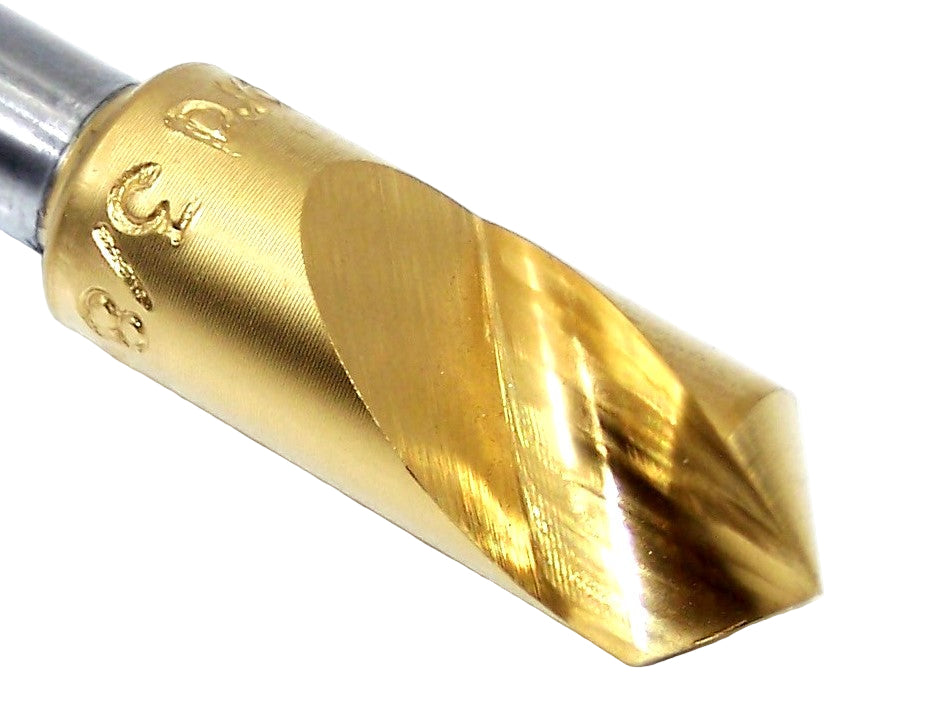 61T037504 MAFord 100° Countersink HSS Uniflute TiN .375" Diameter 2.00" Length .250" Shank (61092)