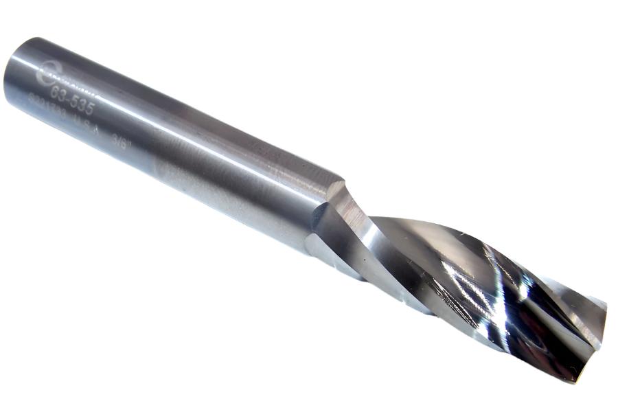 63-535 Onsrud 3/8" Carbide 1 Flute Router for Acrylic .375" Diameter 1.125" Flute 3.00" Length .375" Shank