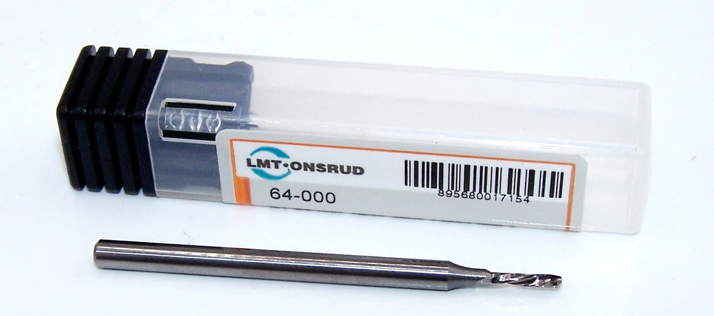 64-000 Onsrud 1/16" Carbide 1 Flute Downcut Router O Flute .0625" Diameter .250" Flute 2.00" Length .125" Shank