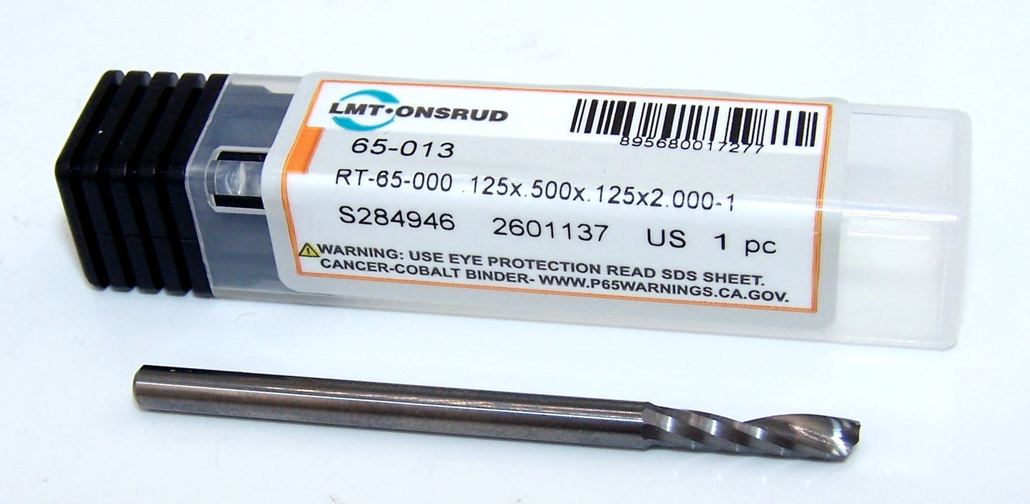 65-013 Onsrud 1/8" Carbide Upcut Router 1 Flute .125" Diameter 0.500" Flute 2.00" Length .125" Shank