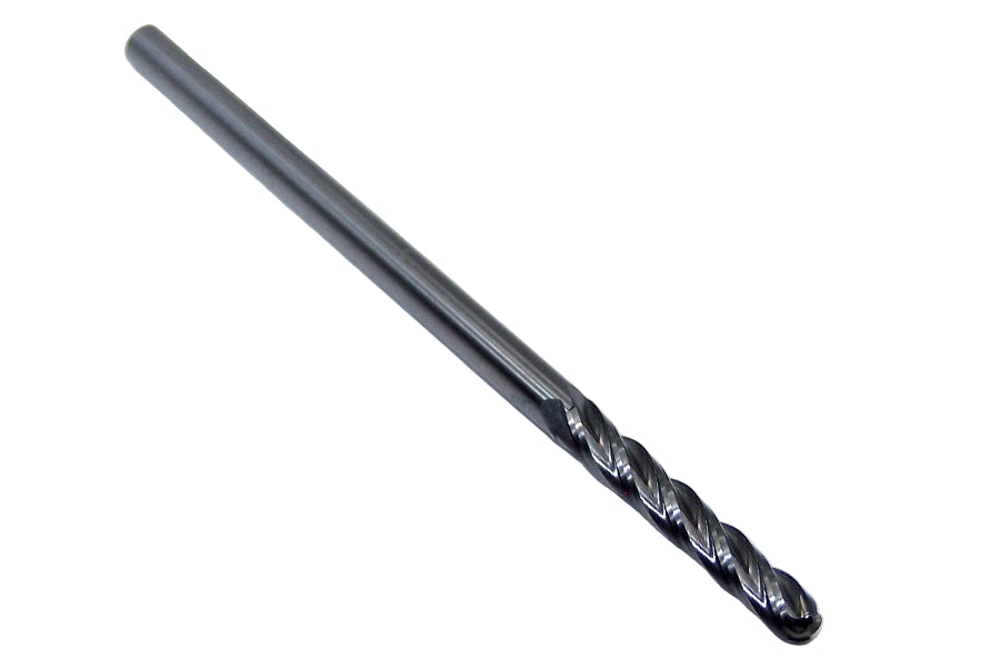 70699 Gorilla Mill 1/8" Carbide 4 Flute End Mill Ball End Extended Length .1250" Diameter .750" Flute 2.50" Length .125" Shank