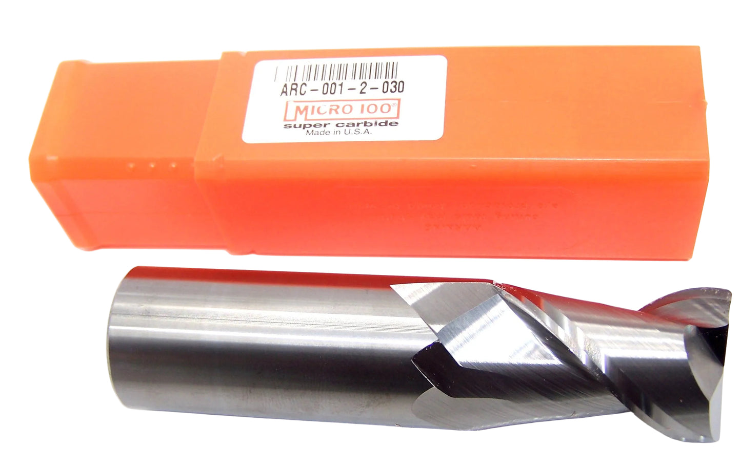 ARC-001-2-030 MICRO100 1" Carbide 2 Flute End Mill .030" Radius 1.00" Diameter 1.50" Flute 4.00" Length 1.00" Shank