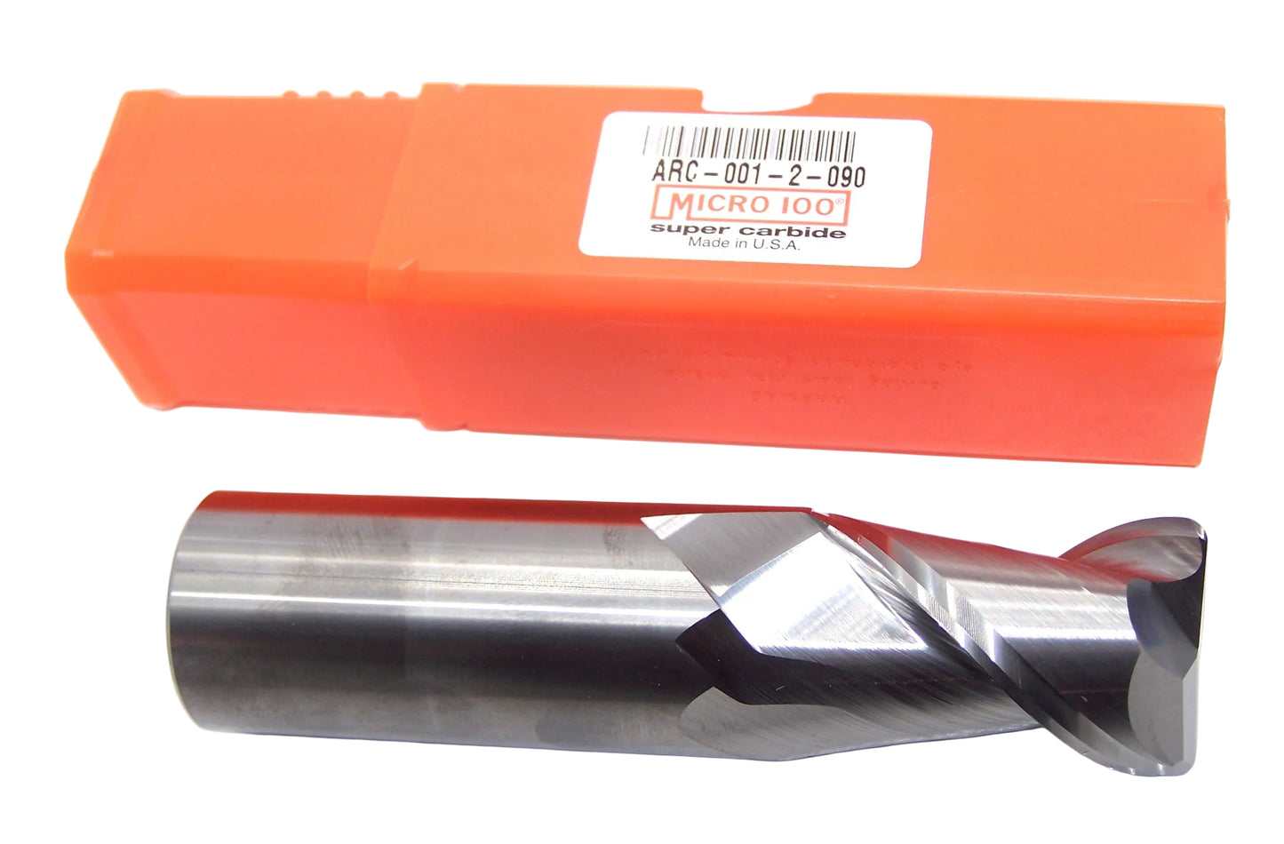 ARC-001-2-090 MICRO100 1" Carbide 2 Flute End Mill .090" Radius 1.00" Diameter 1.50" Flute 4.00" Length 1.00" Shank