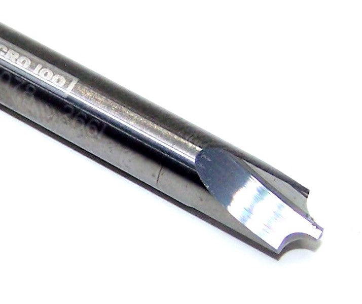 CRE-250-078 Micro100 .0781" Radius Carbide Corner Rounding End Mill .060" Pilot Diameter 2.50" Length .250" Shank Double Ended
