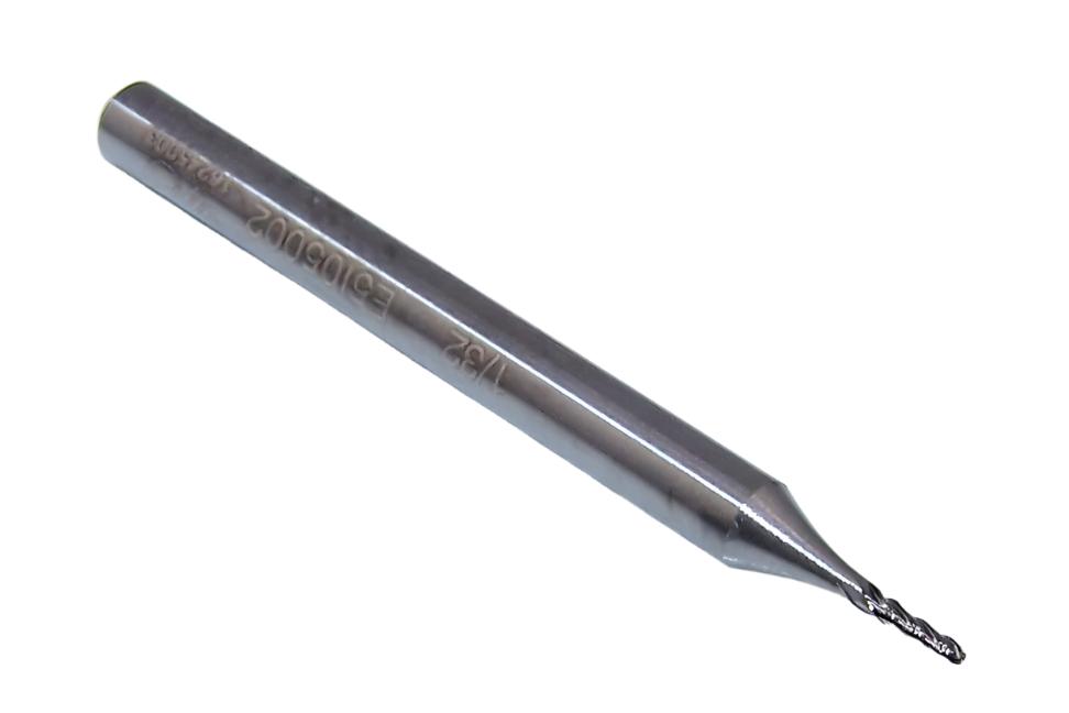 E5I05002 YG1 1/32" Carbide 4 Flute End Mill Ball End .0312" Diameter .093" Flute 1.50" Length .125" Shank