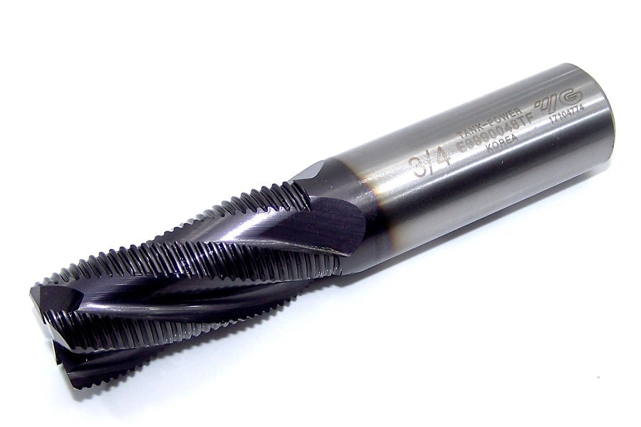 E9990048TF YG1 3/4" Powered Metal 4 Flute Roughing End Mill SQ TiAlN .750" Diameter 1.625" Flute 3.875" Length .750" Shank Tank Power