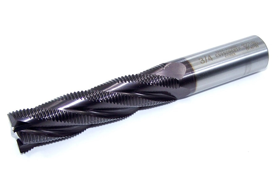 E9990902TF YG1 3/4" Powered Metal 4 Flute Roughing End Mill SQ TiAlN .750" Diameter 3.0" Flute 5.25" Length .750" Shank Tank Power