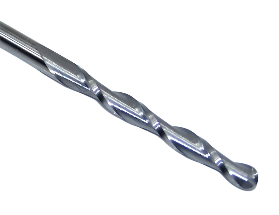 EMB-125-2-1125 OTC 1/8" Carbide 2 Flute End Mill Ball End Long .1250" Diameter 1.125" Flute 3.00" Length .1250" shank