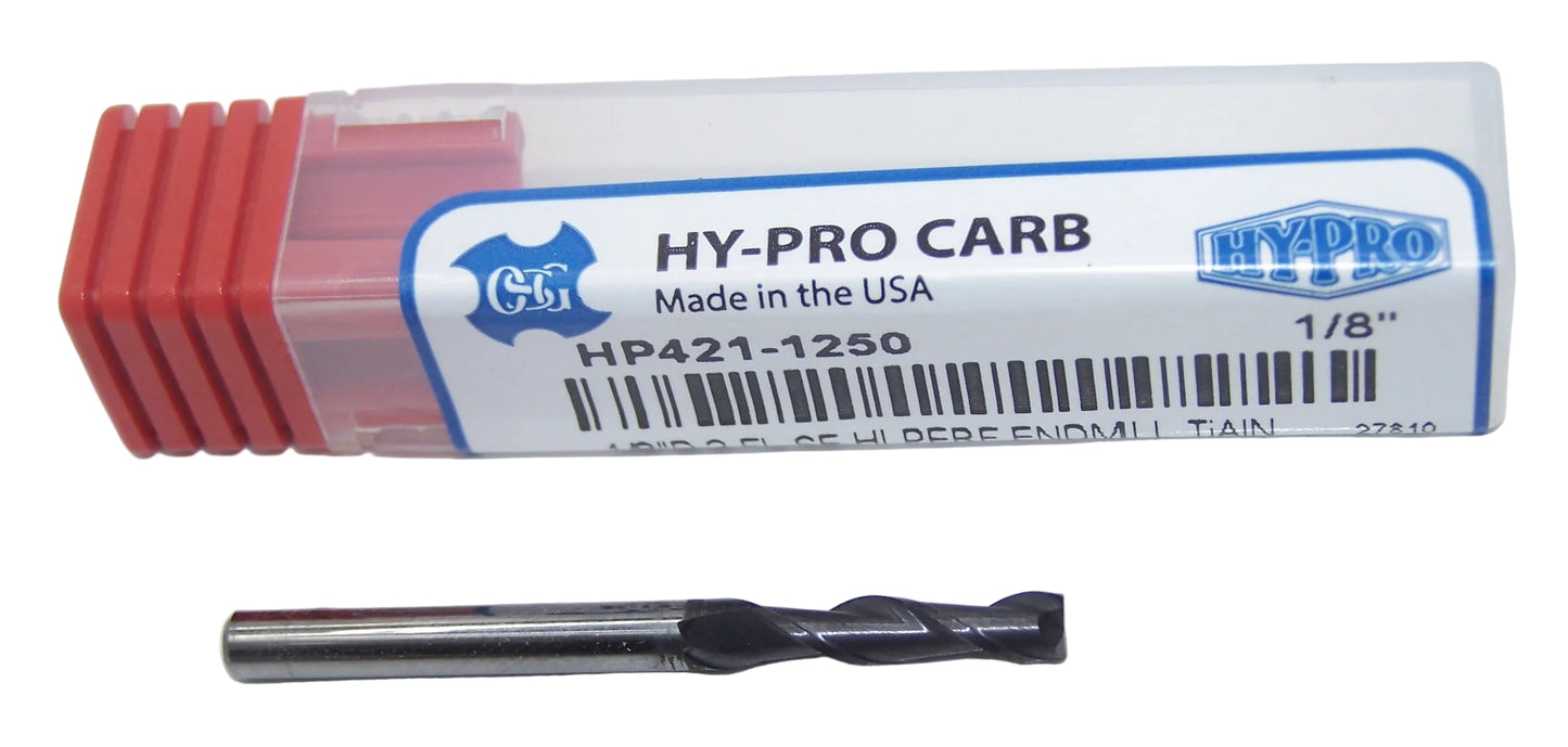 HP421-1250 OSG 1/8" Carbide 2 Flute End Mill Square End ALTIN 0.1250 Diameter 0.500" Flute 1.50" Length .125" Shank