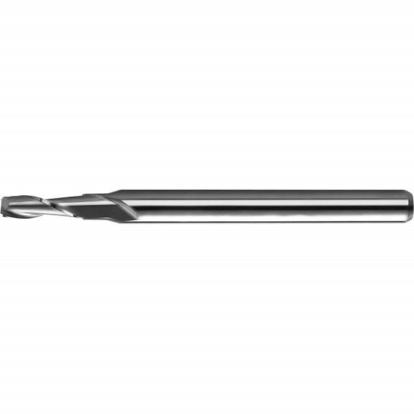 1612-0312.093CR Kyocera 1/32" Carbide 2 Flute End Mill 0.005" Radius 0.0312" Diameter 0.093" Flute 1.50" Length 0.1250" Shank