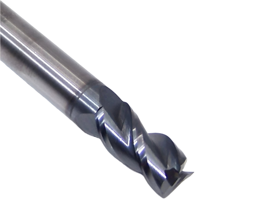 T2500O500 Kyocera Microtools 1/4" Carbide 3 Flute End Mill AX Coated 0.2500" Diameter 0.500" Flute 2.5" Length 0.250" Shank Titan Series