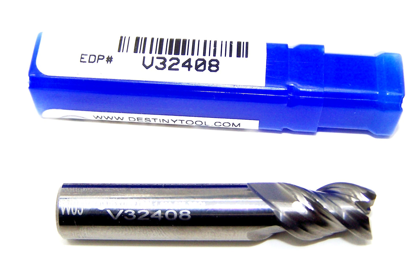 V32408 Destiny Tool 3/8" Carbide 3 Flute End Mill Viper for Aluminum .375" Diameter .500" Flute 2.0" OAL