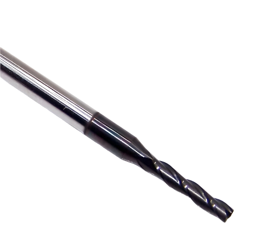 1710-0850D425 Kyocera 0.0850" Carbide 3 Flute End Mill DLC Coated 0.0850" Diameter 0.425" Flute 2.5" Length 0.125" Shank