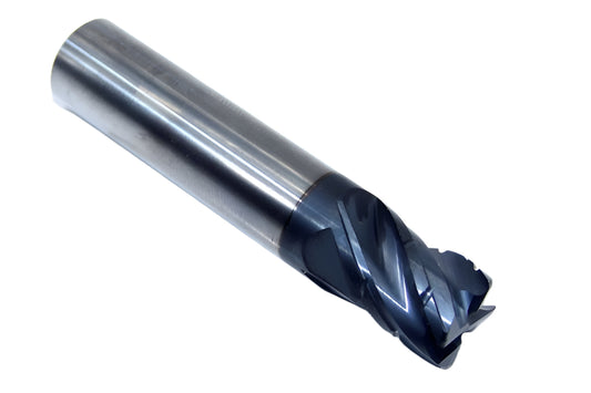 33497 Helical 1/2" Carbide 4 Flute End Mill Chipbreaker Rougher .030" Radius Aplus Coating .500" Diameter .625" Flute 2.50" Length .500" Shank