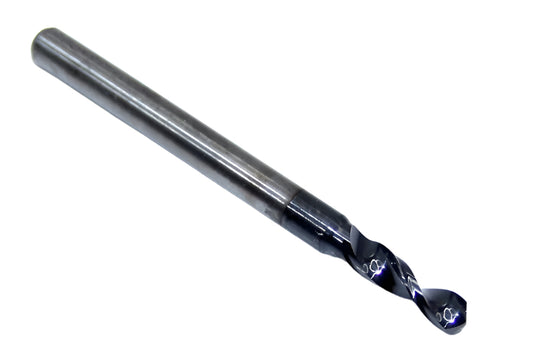 226-1016L400 Kyocera 2.58mm Carbide Drill 2 FLUTE ALTiN Coated 0.1016" Diameter 0.400" Flute 1.5" Length 0.1181" Shank 130° Point