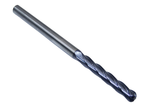 4BN0250IL150A KC633M Kennametal 1/4" Carbide 4 Flute End Mill Long Ball End .250" Diameter 1.50" Flute 4.0" Length .250" Shank 5824522
